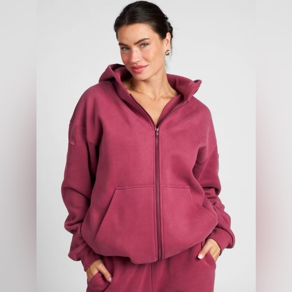 Comfrt Tops - Comfrt Travel Essentials Zip Hoodie Berry Large